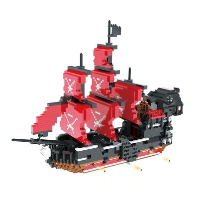 China Intelligence Development LELE BROTHER Nano Blocks ODM Pixel Block Queen Anne Pirate Boat Micro Building Brick Toys for sale