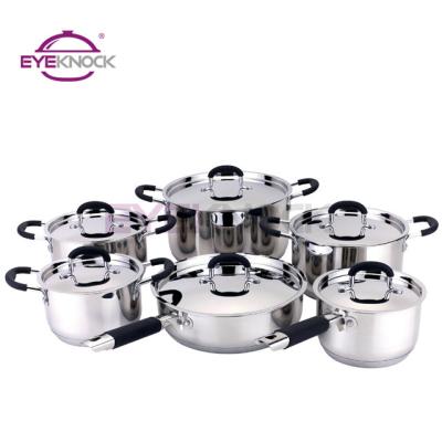 China Sustainable Induction Bottom Stainless Steel Cookware Set Stainless Steel Cooking Pot for sale