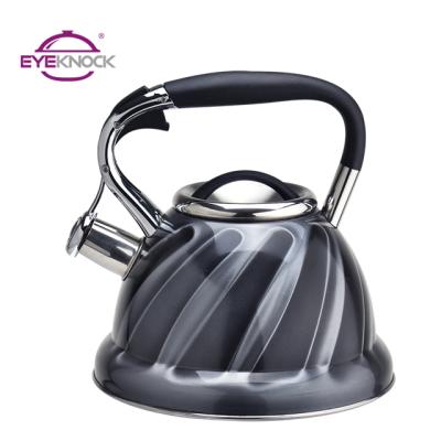 China Sustainable Hot Sale Induction 18 Stainless Steel 10 Water Kettle With 3D Effect Liner Whistling Kettle for sale