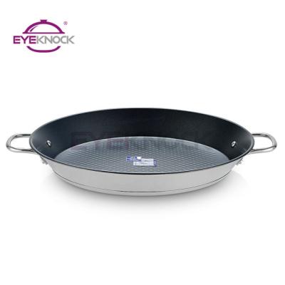 China Viable Hot Selling Stainless Pancake Pan Stainless Nonstick Paella Casserole for sale