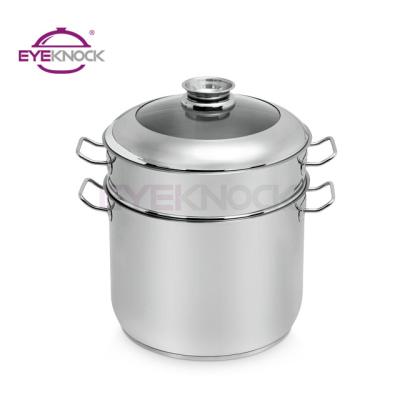 China Sustainable Steamer Pot Stainless Steel Metal Large Capacity Couscous Multi Pot Set for sale