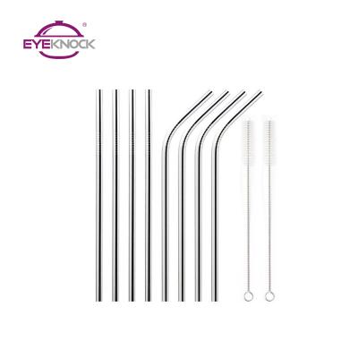 China Sustainable stainless steel custom metal drinking straws colored with brush eco reusable straws for sale