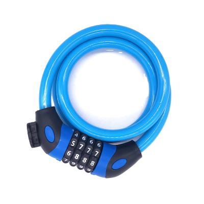 China Waterproof Cover 4 Digit Combination Adjustable Cable Anti Theft Bicycle Lock Bike Lock for sale