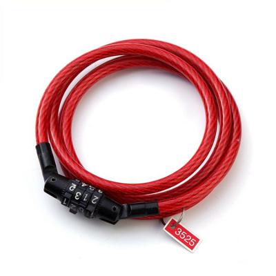 China Iron Wire Lock Four Password Theft Cable Lock Bike Security Password Lock Anti For Steel Motorcycle for sale