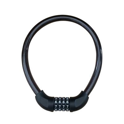 China Waterproof Bicycle Security Password Cable Lock PVC Cable Lock 4 Disc Encoder Digital Cable Lock Steel Zinc Alloy for sale