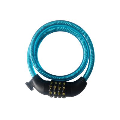 China Waterproof Cover Sport 4 Digit Combination Bicycle Cable Lock Bike Wire Lock for sale