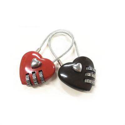 China Heart Friendly Wholesale Shape Combination Travel Bag Padlock Eco-Friendly for sale