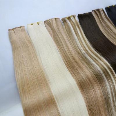 China Silky Straight Wave Wholesale Highknight Europe Russian Hand Tied Hair Extensions Virgin Remy Seamless Hand Tied Weft Weft Vendors for sale