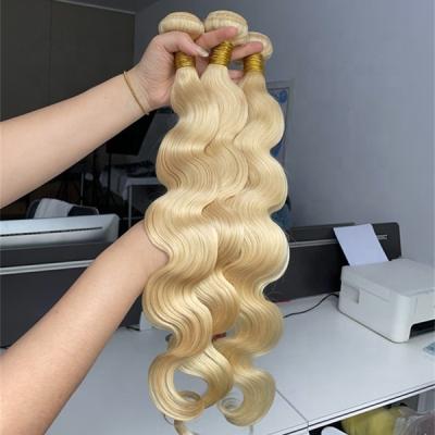 China 40 Inch Curly Cuticle Curl Highknight 10A Grade Virgin Hair 613 Hair Bundle Body Wave Aligned 613 Blonde Virgin Hair Extensions Bundles for sale