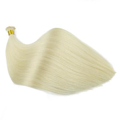 China Silky Straight Wave Cheap Price 100% Virgin Brazilian Raw Blonde Color Hair Straight I Tip Hair Extensions Dropship for sale