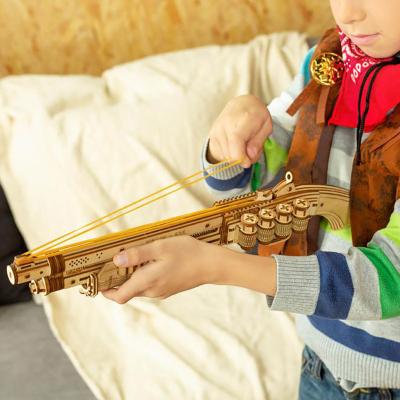 China Diy Toys Robotime Rokr USA DIY Warehouse Rubber Band Crafts LQ501 Wooden Gun Toys 3D Wooden Jigsaw Puzzles for sale