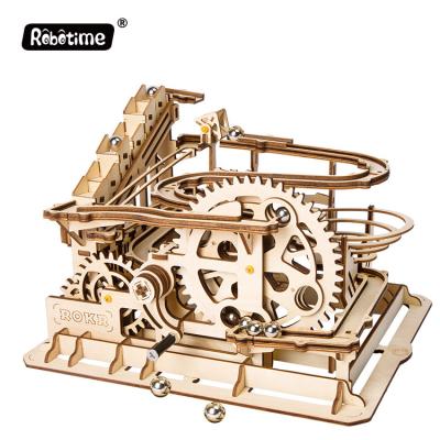 China DIY Robotime Crash Wooden Magic Gear Driven Toy Mechanical Craft Wooden Puzzle for sale