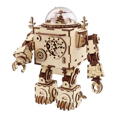 China Body Picture Use Laser Cutting Robotime Rokr Other Kids Toys AM601 Factory Orpheus DIY Music Box Educational Laser Cut Wooden 3D Puzzle for sale