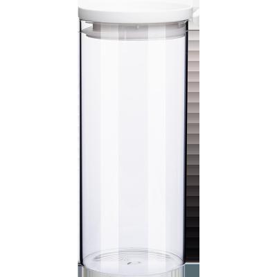 China Wholesale High Quality Sustainable Borosilicate Glass Storage Jar With Lid For Tube Shaped Glass Storage Jar for sale