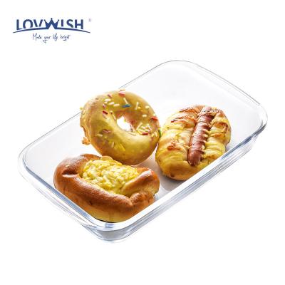 China High Quality Viable Bakery Tray Glass Baking Dish Set Borosilicate Glass Bakeware Wholesale for sale