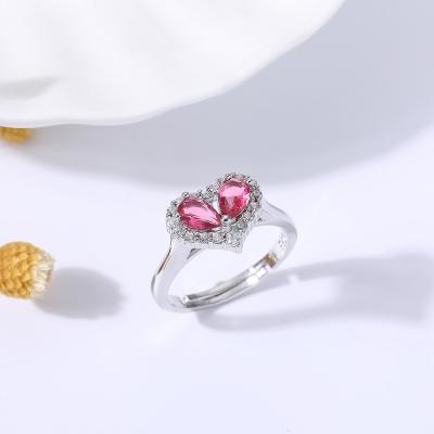 China Romantic Engagement Ring Heart Shape CZ Diamond Gold Wedding Ring For Girl White DHL Clear Women Jewelry R841 M Latest Simple Design 18K for sale