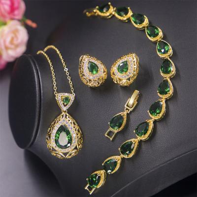 China CLASSIC Brascelet Diamond Women Necklace Earrings 18K Gold Jewelery Sets for sale