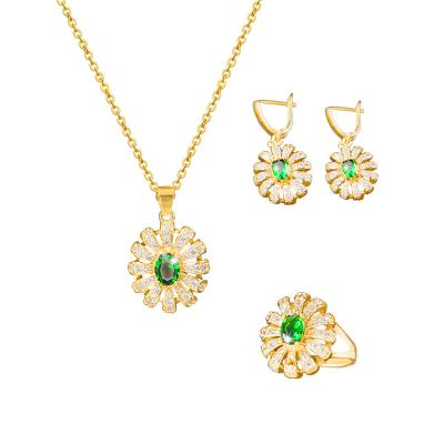 China Durable High Quality 24k Gold Plated Jewelry Set Double Color Combination Necklace Earrings Neckless Gold Plated Fine Jewelry for sale