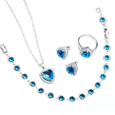 China CLASSIC Romantic Bridal Jewelry Set Heart Shaped Fashion Jewelry Set for sale