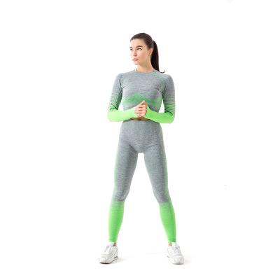 China Breathable Warm Seamless Wear Women's Yoga Training Suit Long Yoga Sportswear Two Piece Sets for sale