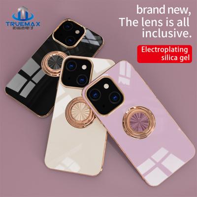 China Hot Selling Shockproof For iPhone 13 Pro Max 6D Plated Mini TPU Case With Magnetic Ring for sale