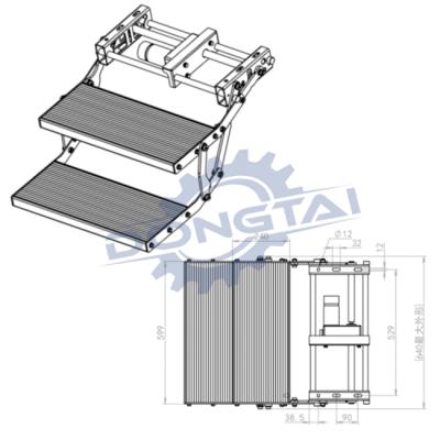 China 2021 RV Camper Accessories Rigid Two Step Step Board Electric Outdoor Stairs / Class A Motorhome Single Step 12v for sale