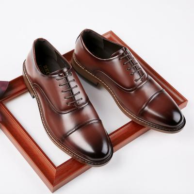 China Fashion Trend Leather Men's Stylish Shoes High Quality Oxford Shoes For Male Business Men's Lace-Up Shoes for sale