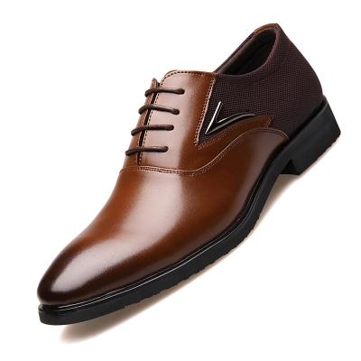 China Fashion Trend Leather Men's Elegant Shoes Luxury Brown Black Black Lace Up Business Office Wedding Formal Oxfords Shoes For Man for sale