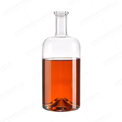 China 750 ml eigene Tequila Liquor Glasflasche für Wein mit Holzverschluss zu verkaufen