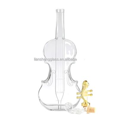 China 350 ml 500 ml 750 ml 1000 ml Glasflaschen in Gitarrenform mit Golddeckel für Whisky zu verkaufen