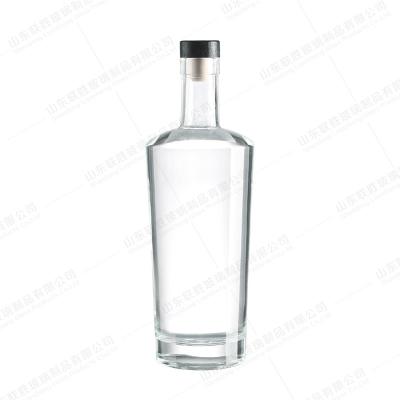 China Empty Glass Bottle 100ml 250ml 300ml 500ml 750ml Brandy Whiskey Tequila Gin Rum Bottle With Cork for sale