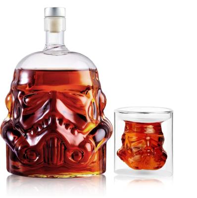 China Tapón de goma Decanter de whisky Botella de vidrio de 750 ml Tamaño personalizado en venta