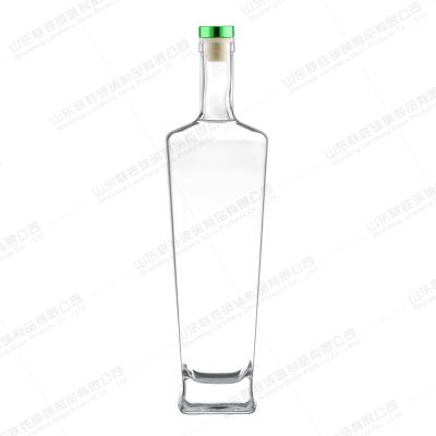 China Klarer Alkohol Glasflasche für Wein 500 ml 750 ml Tequila Glasflasche in gesundem Glas zu verkaufen