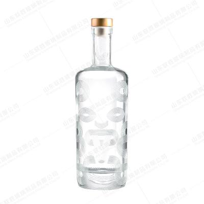 China Botella de vidrio libre de plomo saludable para whisky, vodka, brandy, ginebra y ron Impresión en pantalla en venta