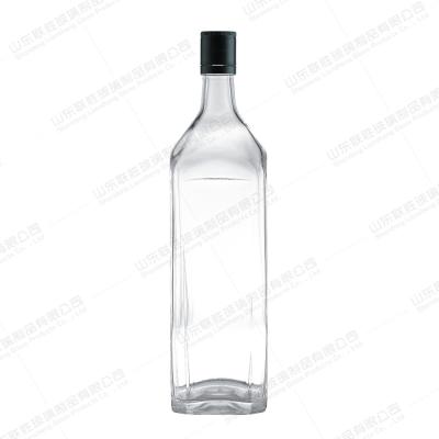 China Tapón de goma 100 ml 250 ml 500 ml 750 ml Botella de licor de vidrio transparente clásico en venta