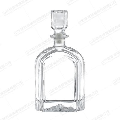 China Beverage Heavy Base Glass Bottle With Wood Cork For Vodka Gin Coffee Sauce Juice for sale