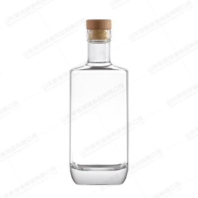 China Glass Lid Sealing Type 200ml Clear Empty Rum Whisky Spirit Vodka Bottle for sale