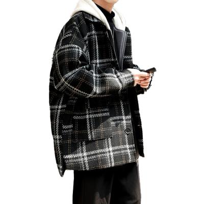 China Fall Winter Men's Fashion Breathable Jacket Slimming Sports Fashion Soft Plaid Coat Long Sleeve Men for sale