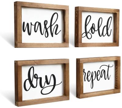 China Europe Farmhouse Laundry Decor Wash Bend Dry Mini Repeat Wooden Signs for sale