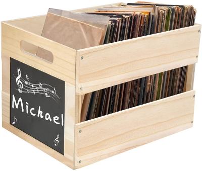 China Europe Vintage Wooden Storage Cube Vinyl Record Wooden Crate With Chart for sale