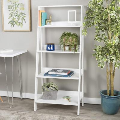 China Steady 55 Inch Sophia Ladder Bookcase Modern White 4 White Floating Shelves for sale