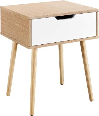 China (Size) Solid Wood Adjustable Legs Living Room End Side Table With Storage Drawer for sale