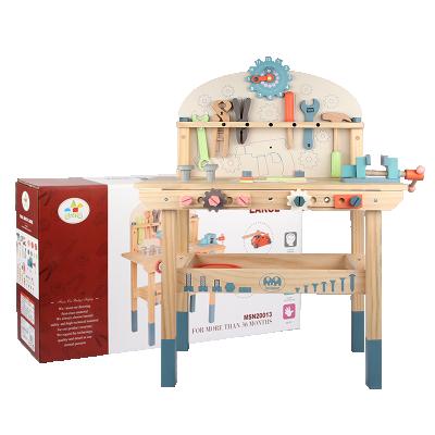 China Wooden Educational MDF Children Assembly Tool Table Puzzle Maintenance Simulation Toolbox Toy for sale