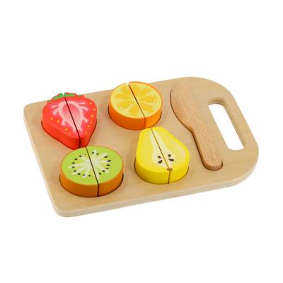 China Eco-friendly Material Magnetic Wooden Cutting Fruits Food Play Toy Set For Children for sale