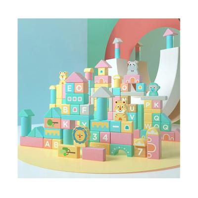 China Toy Custom Creative Diy Stacking Educational Fruit Wooden Building Blocks Educational Toy Set for sale