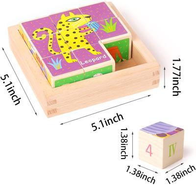 China Family Toy Wooden Toy Gift Set 3d Cube Puzzle Stacking Blocks In Garden Educational Game for sale