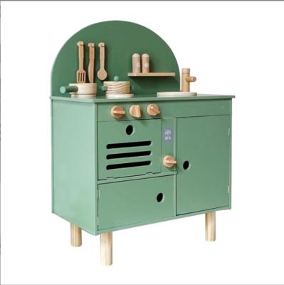 China MDF Plywood Role Playing Children Learning Wooden Kitchen Set Toy Kitchen Toy Set Deluxe for sale