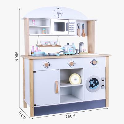 China Hot Selling Children Wooden Pretend Toys Toy Kitchen Set For Kids Wooden Role Play Kitchen for sale