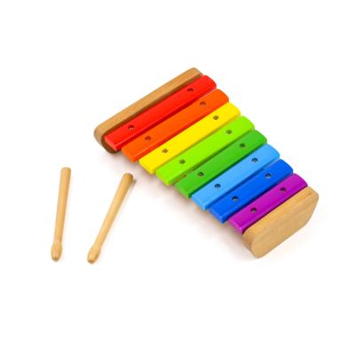 China Toy 8 Tone Knocking Xylophone Piano Glockenspiel Eco-friendly Material Wooden Baby Learning Educational Toys for sale