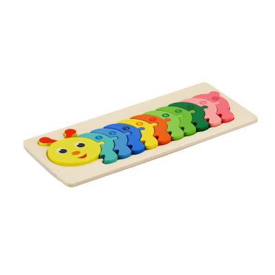 China Eco - Friendly Material Stereo Jigsaw Puzzle Board Thickened Wooden Animal Kids Puzzle for sale